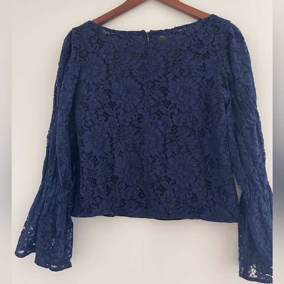 Club Monaco Blue Lace Top - Picture 3 of 5